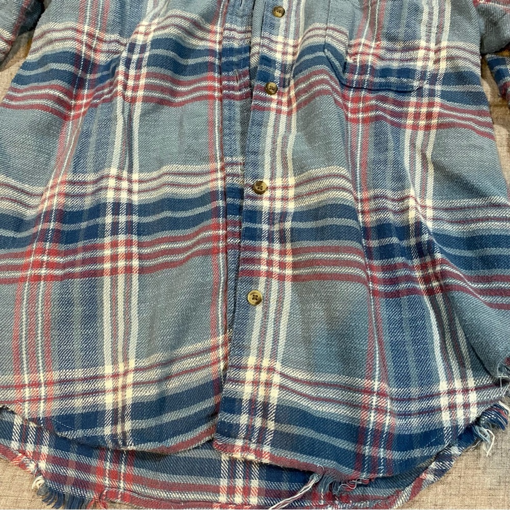 American Eagle Blue Button Down Flannel Size XS - Picture 7 of 15